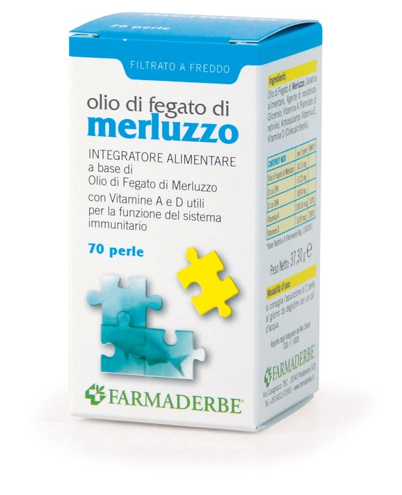 OLIO DI FEGATO DI MERLUZZO 70 PERLE - Farmasanitas 