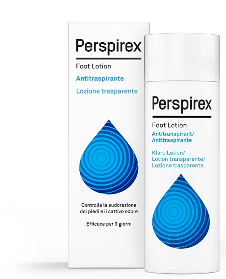 PERSPIREX FOOT LOTION ANTITRASPIRANTE LOZIONE TRASPARENTE SUDORAZIONE E CATTIVO ODORE PIEDI 100 ML - Farmasanitas 