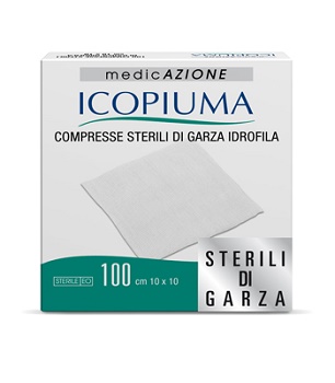 ICOPIUMA GARZA COMPRESSA IDROFILA 10X10CM 100 PEZZI - Farmasanitas 