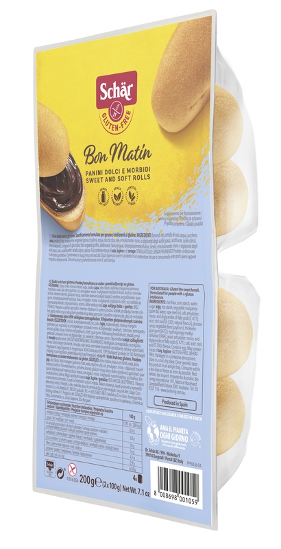 SCHAR BON MATIN PANINI DOLCI E MORBIDI SENZA LATTOSIO 2 PEZZI DA 100 G - Farmasanitas 