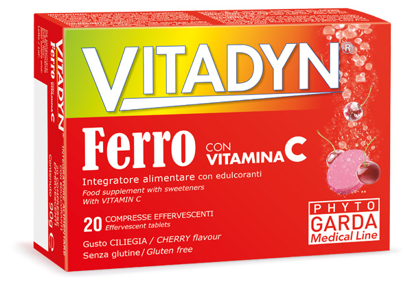 VITADYN FERRO + VITAMINA C 20 COMPRESSE EFFERVESCENTI - Farmasanitas 