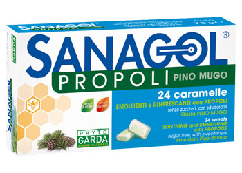 SANAGOL PROPOLI PINO MUGO 24 CARAMELLE - Farmasanitas 