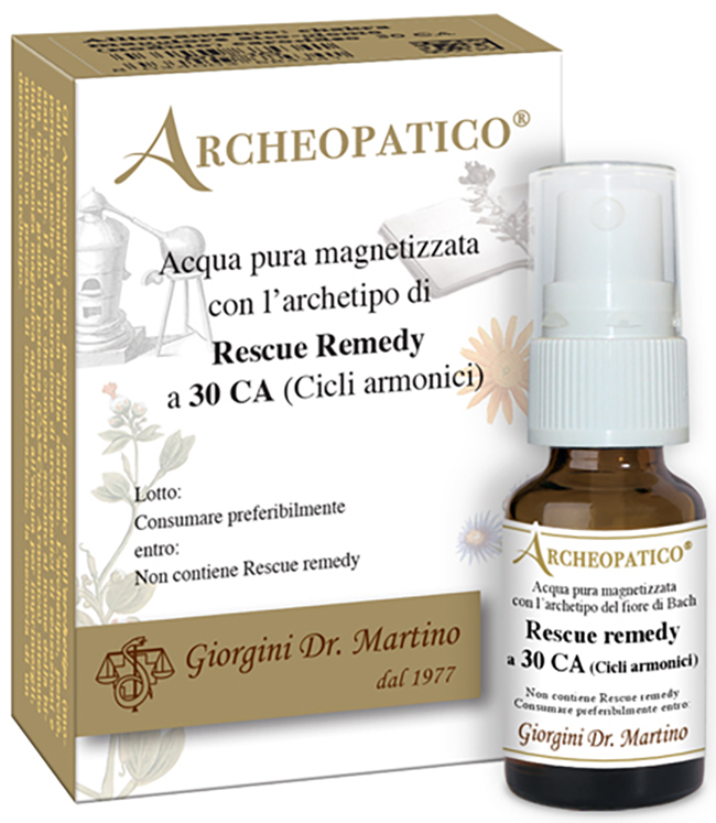 ARCHEOPATICO ACQUA PURA MAGNETIZZATA CON ARCHETIPO RESCUE REMEDY A 30 CICLI ARMONICI 10 ML - Farmasanitas 