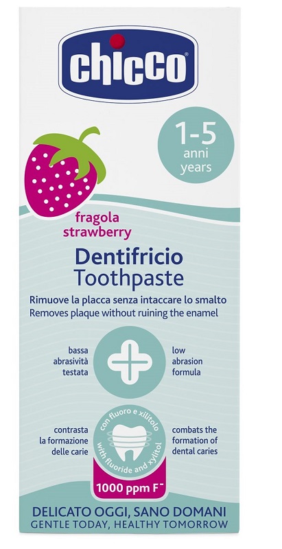 CHICCO DENTIFRICIO FRAGOLA 50 ML 12M+ CON FLUORO - Farmasanitas 