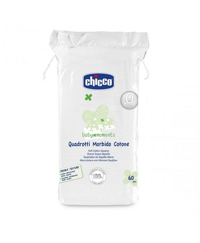 CHICCO BABY MOMENTS QUADROTTI MORBIDO COTONE 60 PEZZI - Farmasanitas 