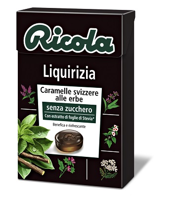 RICOLA LIQUIRIZIA SENZA ZUCCHERO 50 G - Farmasanitas 