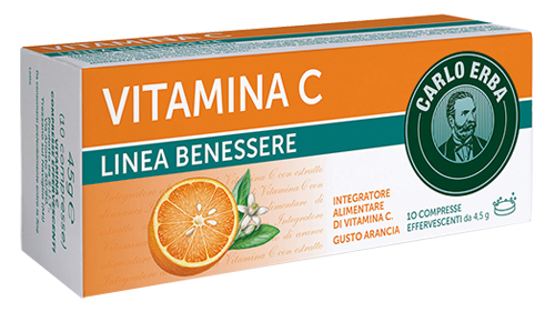 CARLO ERBA VITAMINA C LINEA BENESSERE 10 COMPRESSE EFFERVESCENTI - Farmasanitas 