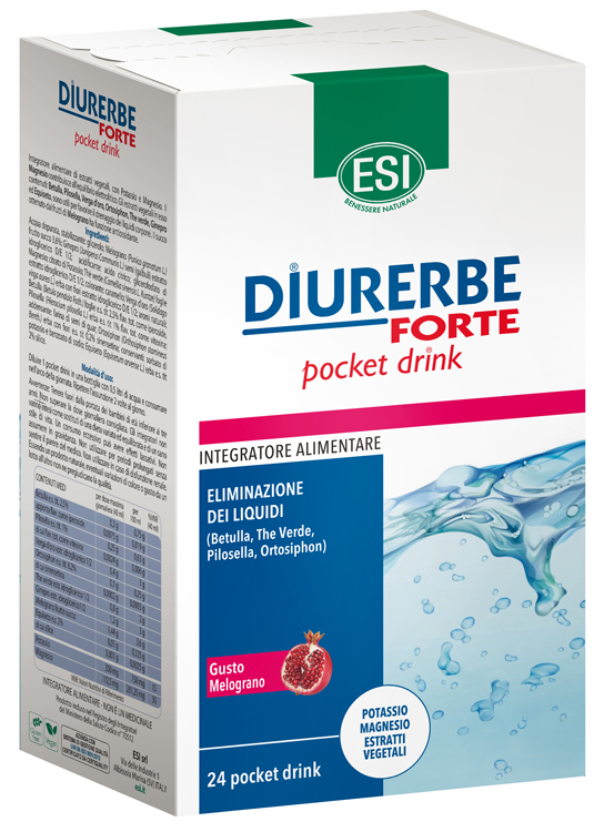 ESI DIURERBE FORTE POCKET DRINK MELOGRANO 24 X 20 ML - Farmasanitas 