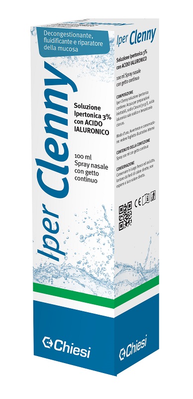 IPER CLENNY SPRAY NASALE EROGAZIONE CONTINUA SOLUZIONE IPERTONICA CON ACIDO IALURONICO 100 ML - Farmasanitas 