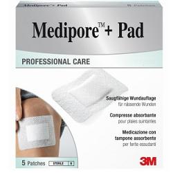 MEDICAZIONE MEDIPORE+PAD 5X7,2CM 5PEZZI - Farmasanitas 