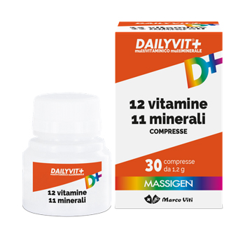 MASSIGEN DAILYVIT 12 VITAMINE 11 MINERALI 30 COMPRESSE RIVESTITE - Farmasanitas 
