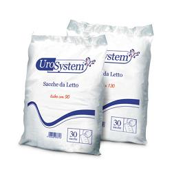 SACCA DI DRENAGGIO DA LETTO PER INCONTINENZA UROSYSTEM TUBO 130 CM SENZA SCARICO 30 PEZZI - Farmasanitas 