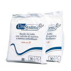 SACCA DI DRENAGGIO DA LETTO PER INCONTINENZA UROSYSTEM TUBO 130 CM CON SCARICO 30 PEZZI - Farmasanitas 