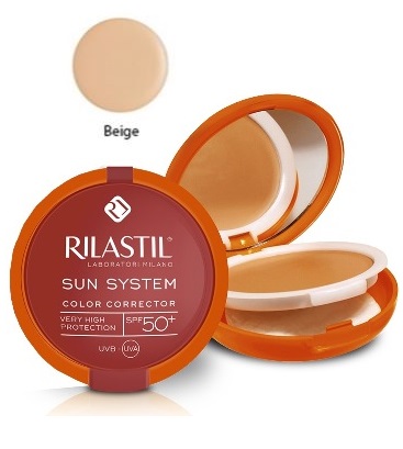 RILASTIL SUN SYSTEM PHOTO PROTECTION THERAPY SPF50+ COMPATTO BEIGE 10 ML - Farmasanitas 