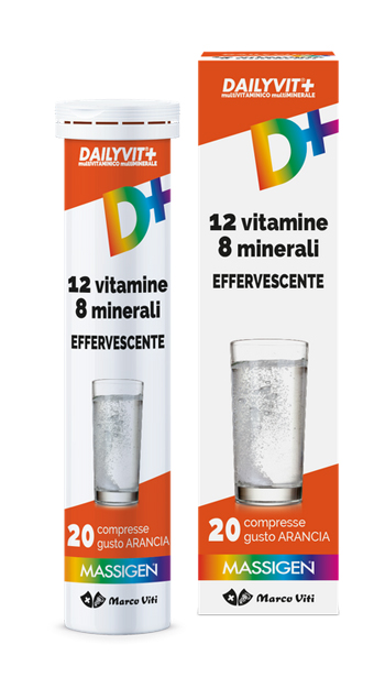 MASSIGEN DAILYVIT 12 VITAMINE 8 MINERALI EFFERVESCENTE 20 COMPRESSE - Farmasanitas 