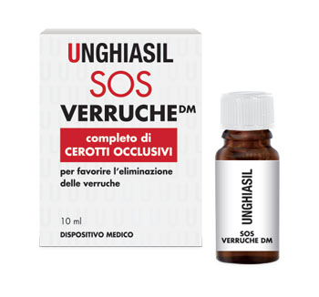 DISPOSITIVO MEDICO PER VERRUCHE IN FLACONE CON PENNELLINO 10 ML + 9 CEROTTI COPRIVERRUCA - Farmasanitas 