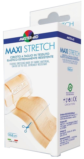 MASTER-AID STRETCH CEROTTO A TAGLIO IN TESSUTO ELASTICO RESISTENTE 50 X 8 CM - Farmasanitas 