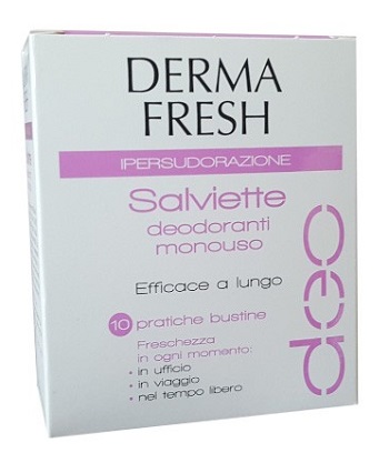 DERMAFRESH IPERSUDORAZIONE 10 SALVIETTINE DEODORANTI - Farmasanitas 