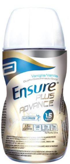ENSURE PLUS ADVANCE VANIGLIA 4 BOTTIGLIE DA 220 ML - Farmasanitas 