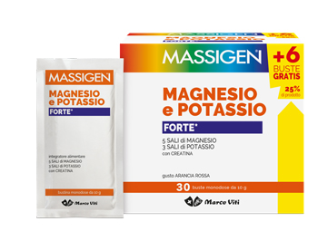 MASSIGEN MAGNESIO E POTASSIO FORTE 24 BUSTINE + 6 GRATIS - Farmasanitas 