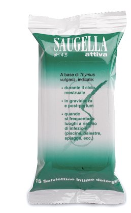 SAUGELLA ATTIVA SALVIETTINE 15 BUSTINE - Farmasanitas 