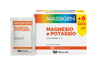 MASSIGEN MAGNESIO E POTASSIO 24 BUSTINE +6 GRATIS - Farmasanitas 