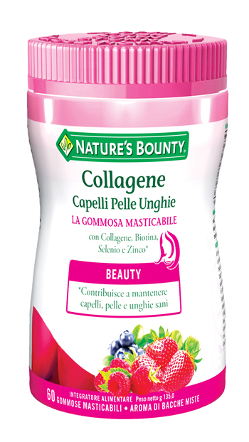 COLLAGENE CAPELLI PELLE UNGHIE 60 GOMMOSE MASTICABILI - Farmasanitas 
