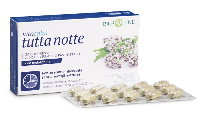 VITACALM TUTTA NOTTE CON MELATONINA 60 COMPRESSE - Farmasanitas 