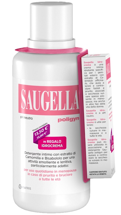 SAUGELLA POLIGYN 500ML + SAUGELLA IDROCREMA 10ML IN REGALO - Farmasanitas 