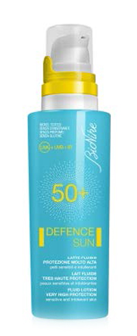 DEFENCE SUN 50+ LATTE FLUIDO PROTEZIONE MOLTO ALTA 125 ML - Farmasanitas 