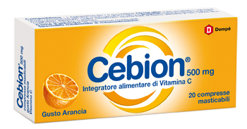 CEBION MASTICABILE ARANCIA VITAMINA C 500 MG 20 COMPRESSE - Farmasanitas 