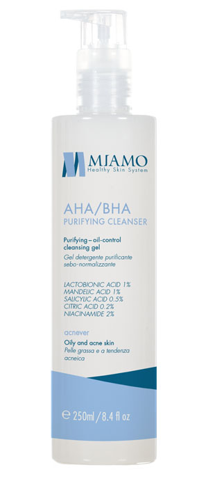 MIAMO ACNEVER AHA/BHA PURIFYING CLEANSER 250 ML - Farmasanitas 