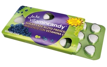 VITAMINCANDY CARAMELLE SENZA ZUCCHERO CON VITAMINA C UVA 18 G - Farmasanitas 