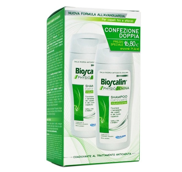 BIOSCALIN PHYSIOGENINA SHAMPOO FORTIFICANTE VOLUMIZZANTE COFANETTO 2 FLACONI - Farmasanitas 