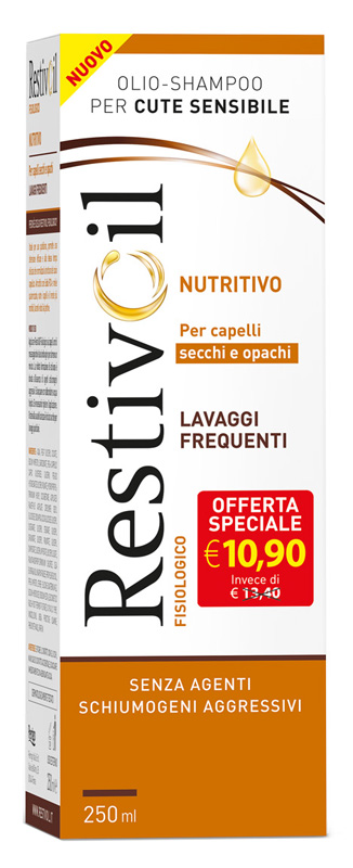 RESTIVOIL NUTRITIVO PER CAPELLI SECCHI E OPACHI LAVAGGI FREQUENTI OFFERTA SPECIALE 250 ML - Farmasanitas 