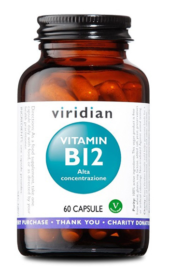 VIRIDIAN VITAMIN B12 HIGH POTENCY 60 CAPSULE VIRIDIAN VITAMINA B12 ALTA CONCENTRAZIONE - Farmasanitas 