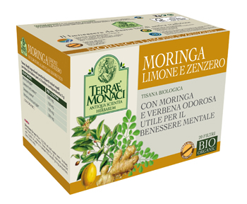 TERRAE MONACI MORINGA LIMONE ZENZERO TISANA FILTRI 1,5 G - Farmasanitas 