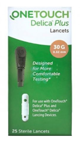 LANCETTE PUNGIDITO ONETOUCH DELICA PLUS 25 PEZZI - Farmasanitas 
