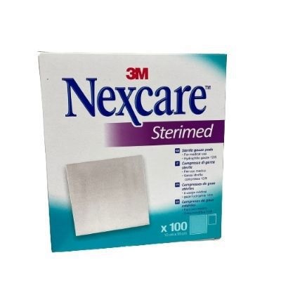 GARZA COMPRESSA NEXCARE STERIMED IN COTONE 20 FILI 18X40CM MULTILINGUAL 100 PEZZI - Farmasanitas 
