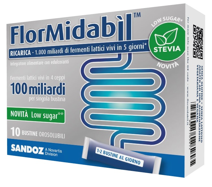 FLORMIDABIL RICARICA 10 BUSTINE CON STEVIA - Farmasanitas 