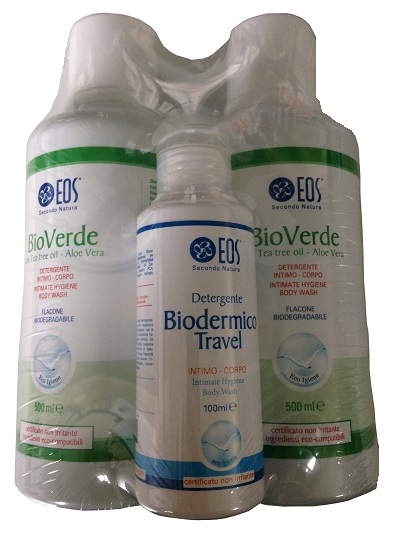 BIPACK BIOVERDE 2 X 500 ML + 1 BIODERMICO TRAVEL 100 ML - Farmasanitas 
