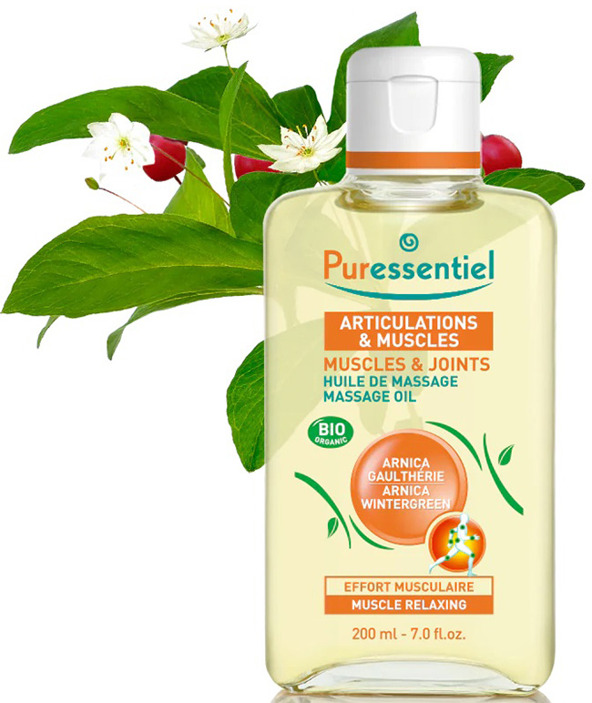 PURESSENTIEL OLIO DA MASSAGGIO SFORZO MUSCOLARE BIO 200 ML - Farmasanitas 