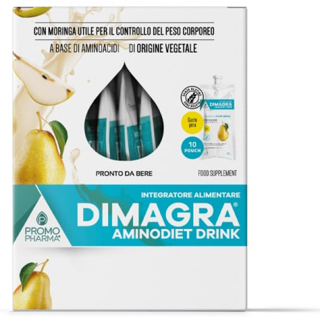 DIMAGRA AMINODIET DRINK PERA 10 POUCH DA 80 G - Farmasanitas 