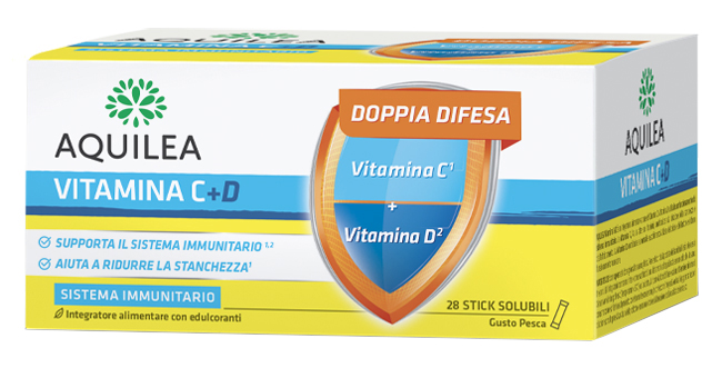 AQUILEA VITAMINA C+D 28 BUSTINE STICK - Farmasanitas 
