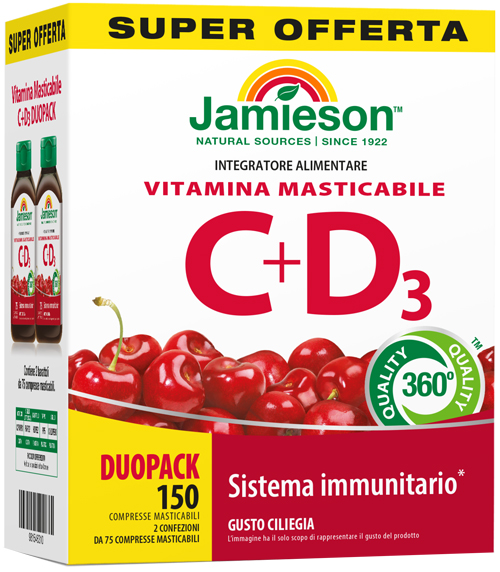 JAMIESON DUOPACK VITAMINA C+D 150 COMPRESSE - Farmasanitas 