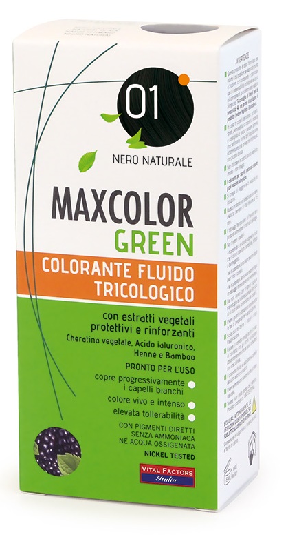 MAXCOLOR GREEN 01 NERO NATURALE 75 ML + BALSAMO 15 ML - Farmasanitas 