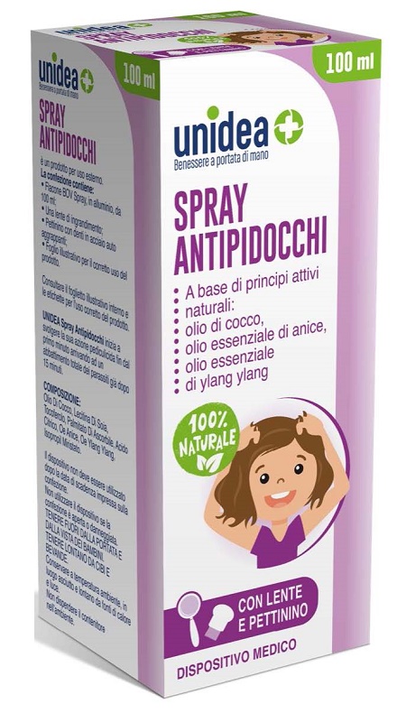 UNIDEA SPRAY ANTIPIDOCCHI 100 ML + PETTINE E LENTI INCLUSI - Farmasanitas 