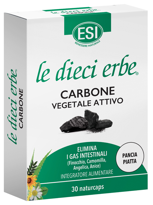 ESI LE DIECI ERBE CARBONE VEGETALE ATTIVO 30 NATURCAPS - Farmasanitas 