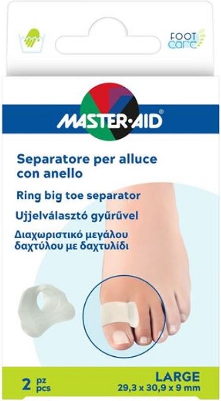 SEPARATORE ALLUCE MASTER-AID FOOTCARE CON ANELLO SMALL 2 PEZZI D3 - Farmasanitas 