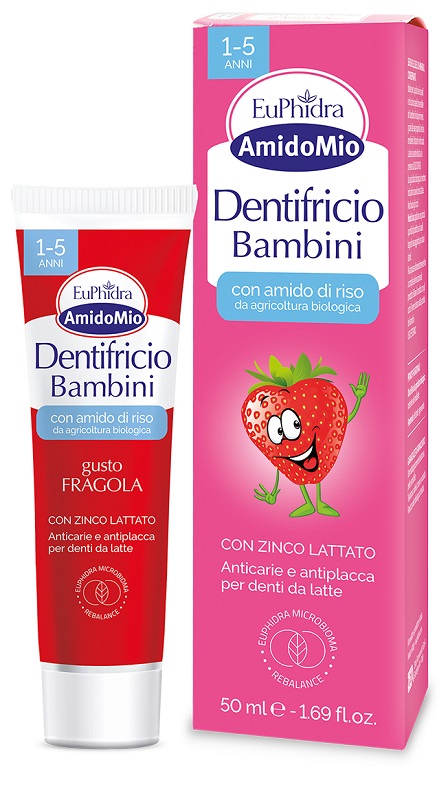 EUPHIDRA AMIDOMIO DENTIFRICIO FRAGOLA 1-5 ANNI 50 ML - Farmasanitas 